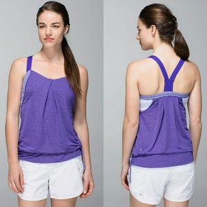 Lululemon Rest Less Yoga Tank Heathered Berry
